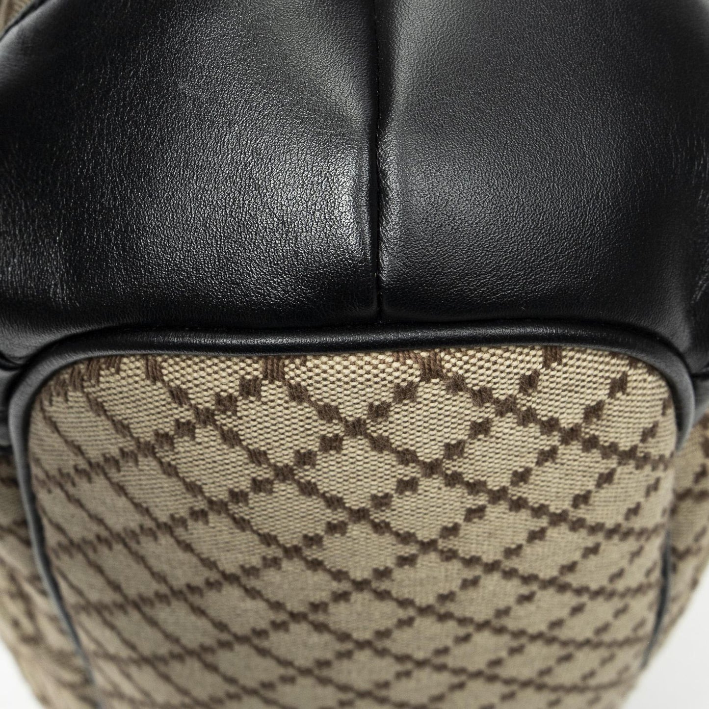 Gucci Sukey Top Handle Beige Black Diamante Canvas — view 8