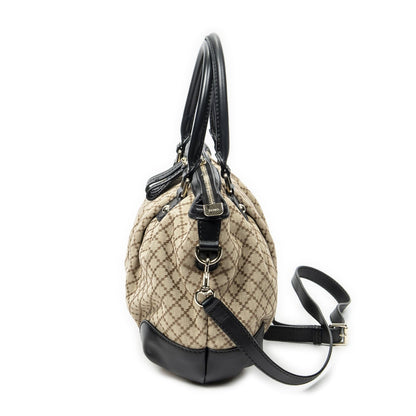 Gucci Sukey Top Handle Beige Black Diamante Canvas — view 3