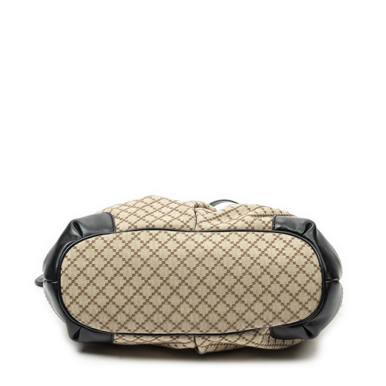 Gucci Sukey Top Handle Beige Black Diamante Canvas — view 6