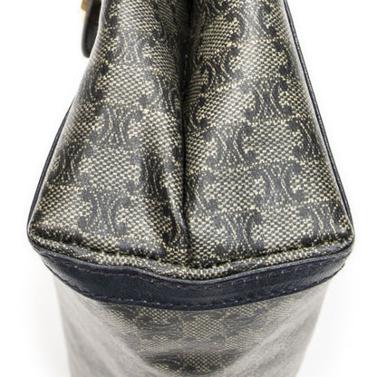 Celine Vintage Flap Crossbody Navy Beige Macadam Canvas — view 8