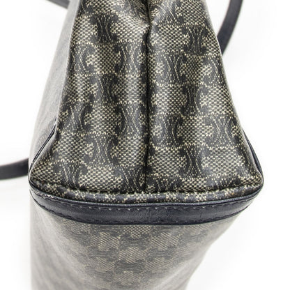 Celine Vintage Flap Crossbody Navy Beige Macadam Canvas — view 7