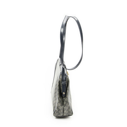 Celine Vintage Flap Crossbody Navy Beige Macadam Canvas — view 4