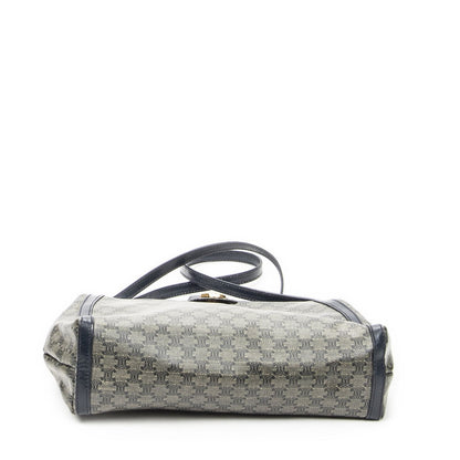 Celine Vintage Flap Crossbody Navy Beige Macadam Canvas — view 6
