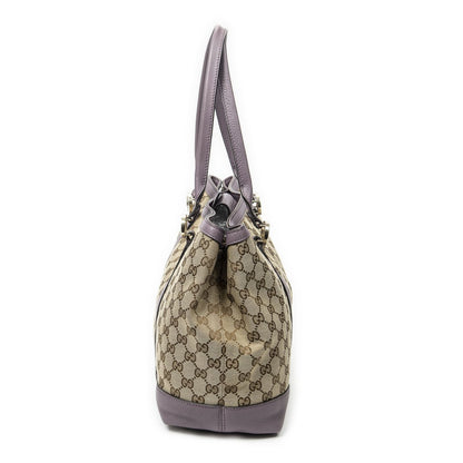 Gucci Miss GG Tote Beige Purple Canvas — view 3