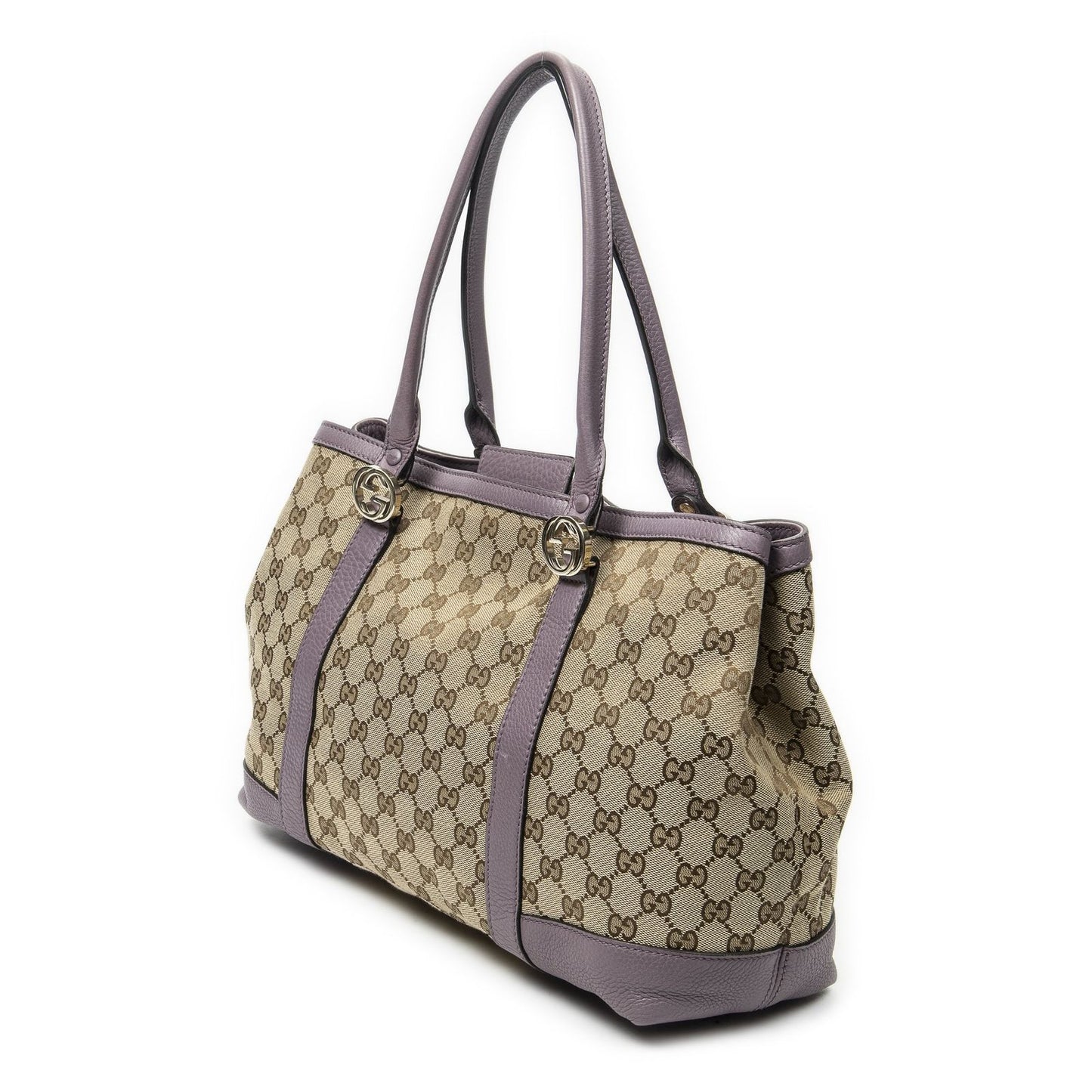 Gucci Miss GG Tote Beige Purple Canvas — view 2