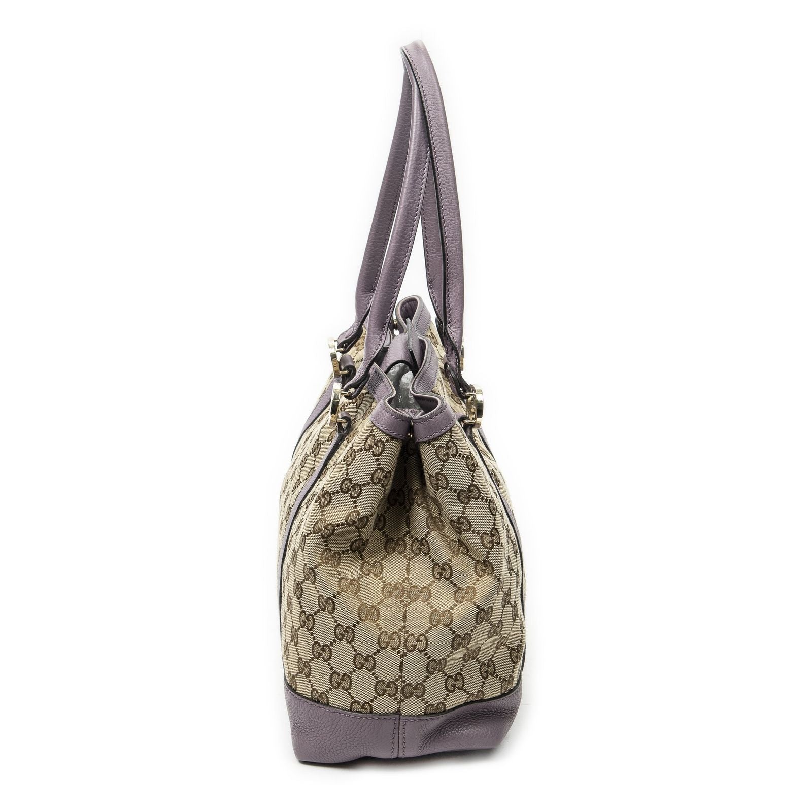 Gucci Miss GG Tote Beige Purple Canvas — view 4