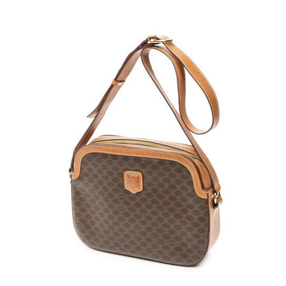 Celine Vintage Flap Crossbody Brown Macadam Canvas — view 2
