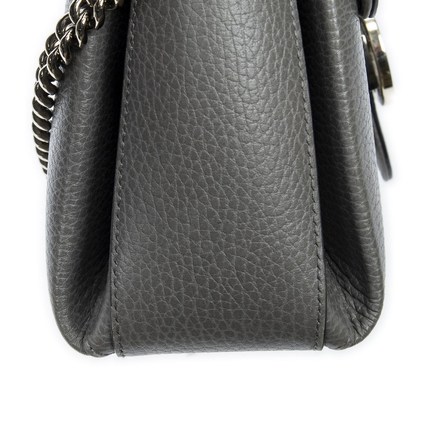 Gucci Interlocking Top Handle Gray Calfskin Leather — view 8