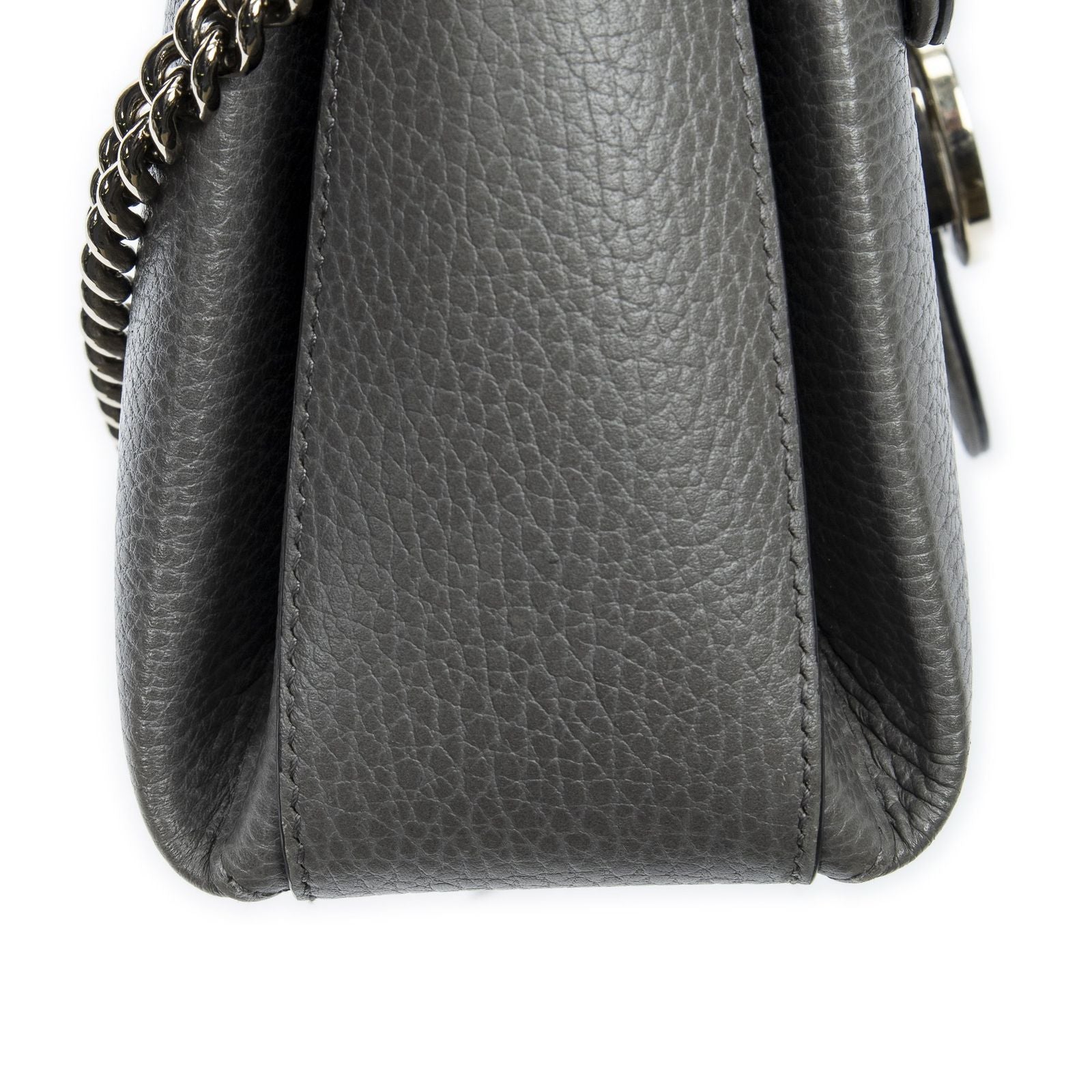 Gucci Interlocking Top Handle Gray Calfskin Leather — view 8