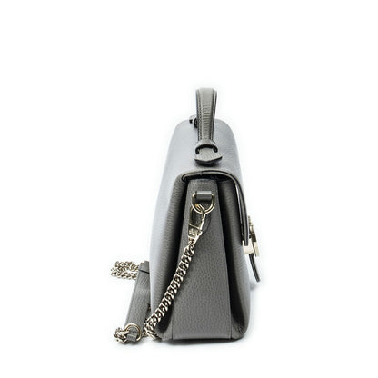 Gucci Interlocking Top Handle Gray Calfskin Leather — view 4