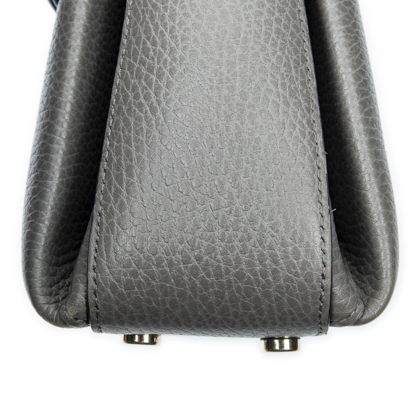 Gucci Interlocking Top Handle Gray Calfskin Leather — view 7