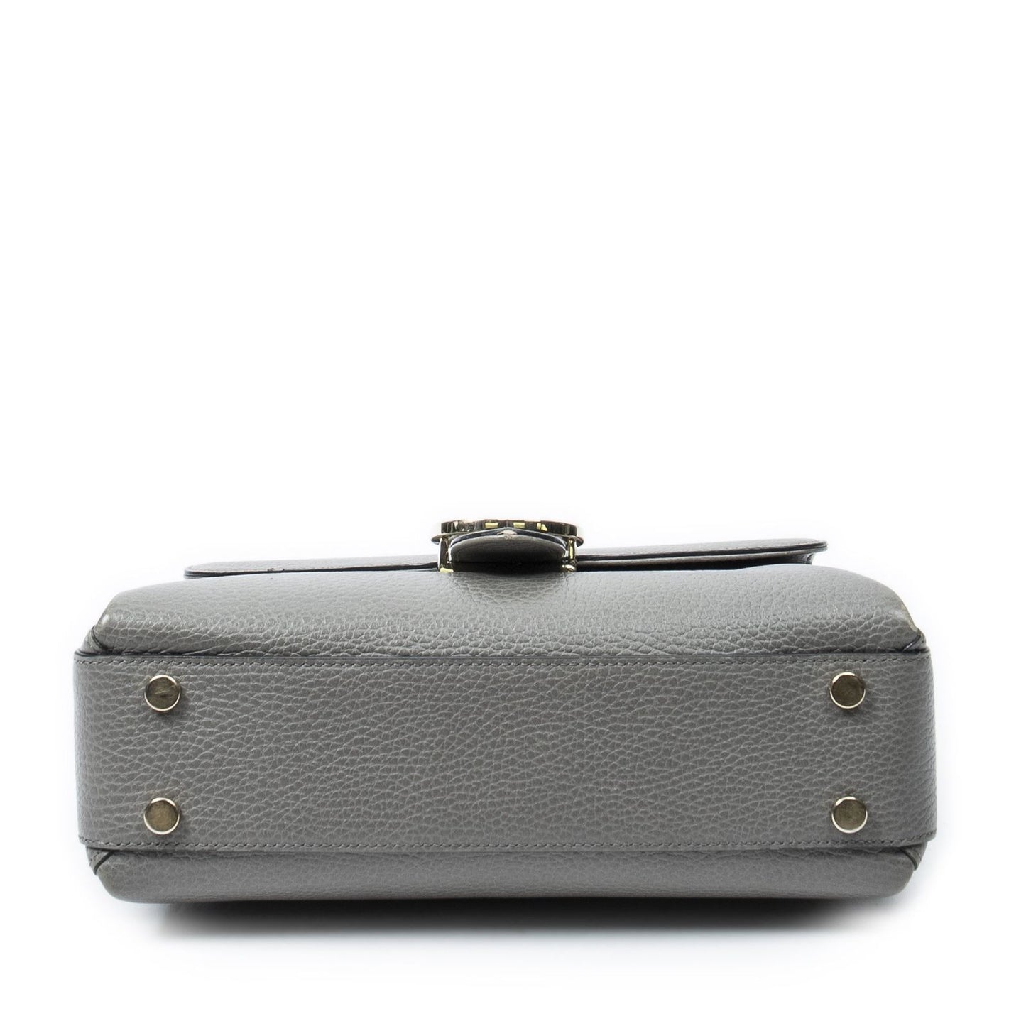 Gucci Interlocking Top Handle Gray Calfskin Leather — view 6