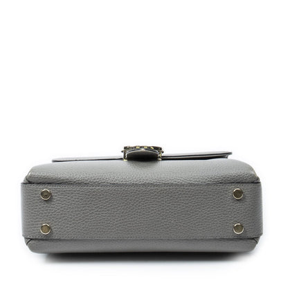 Gucci Interlocking Top Handle Gray Calfskin Leather — view 6