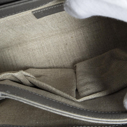 Gucci Interlocking Top Handle Gray Calfskin Leather — view 9