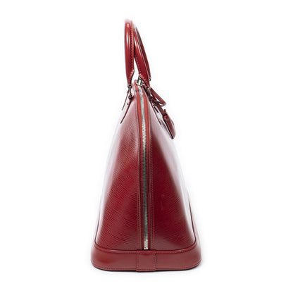 Louis Vuitton Alma Red Epi Handbag — view 4