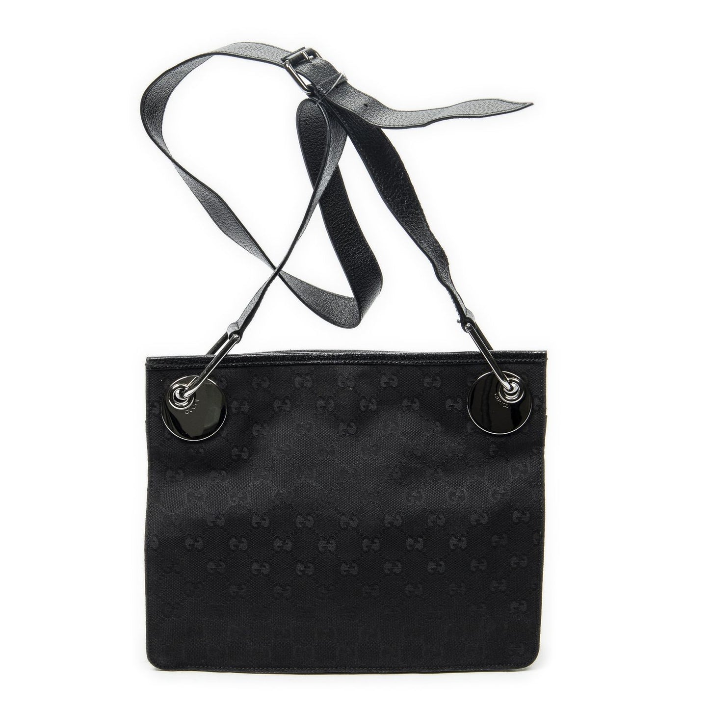Gucci Eclipse Crossbody Shoulder Bag Black GG Canvas — view 5