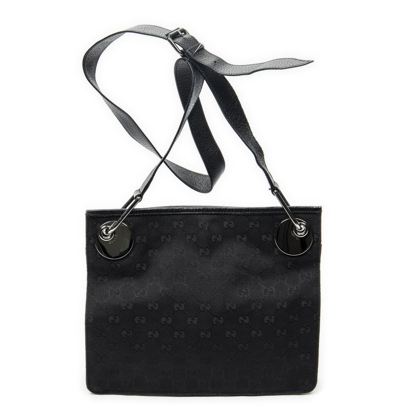 Gucci Eclipse Crossbody Shoulder Bag Black GG Canvas — view 5