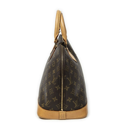 Louis Vuitton Alma Brown Monogram Canvas Handbag — view 4