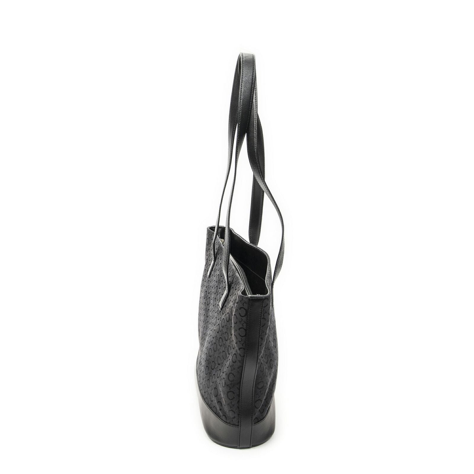Celine Vintage Shopping Tote Black C Macadam Canvas — view 4