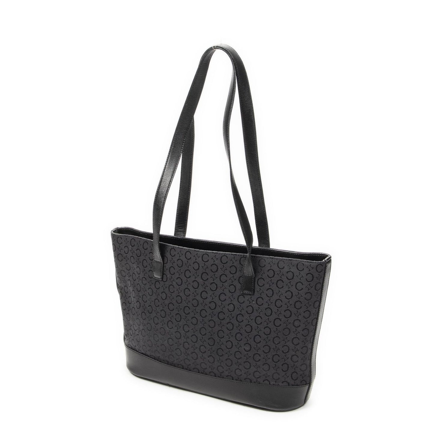 Celine Vintage Shopping Tote Black C Macadam Canvas — view 2