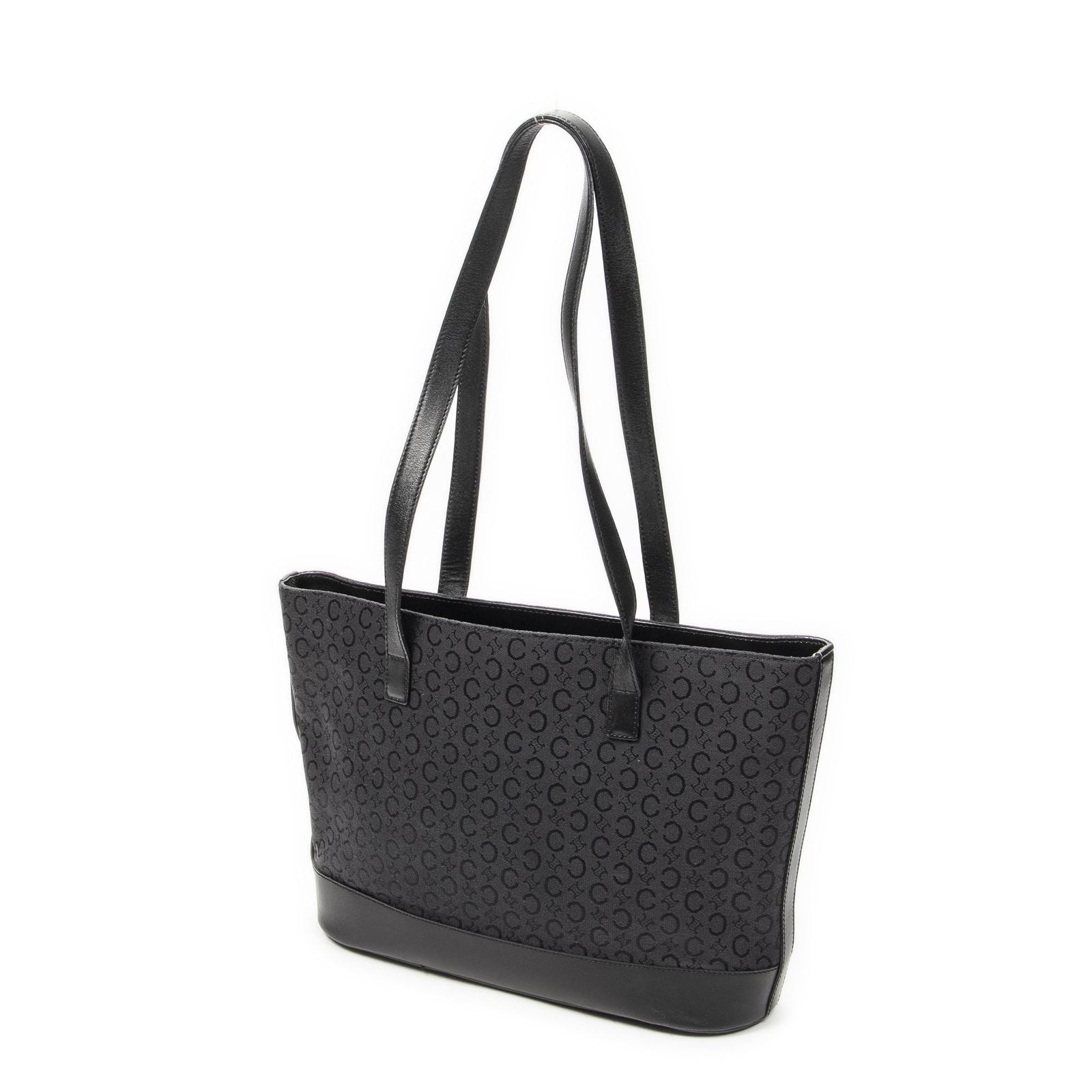 Celine Vintage Shopping Tote Black C Macadam Canvas — view 2