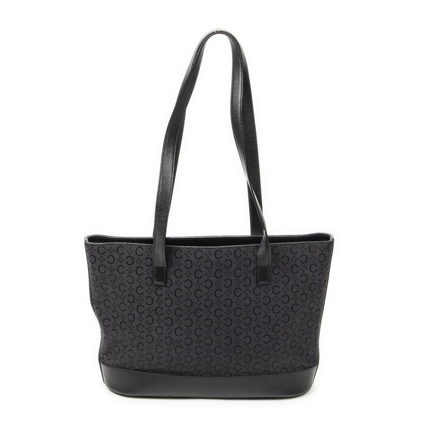 Celine Vintage Shopping Tote Black C Macadam Canvas