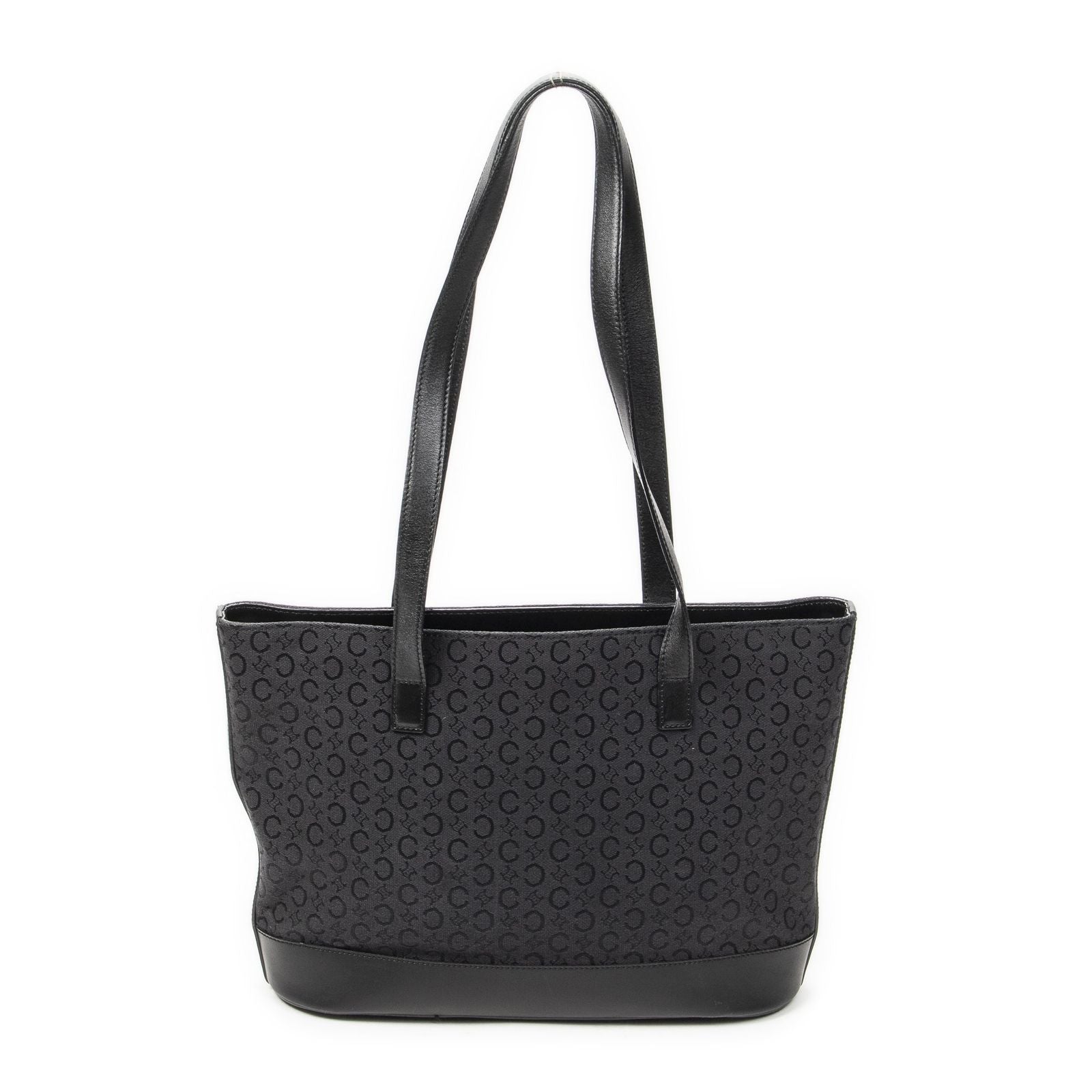 Celine Vintage Shopping Tote Black C Macadam Canvas