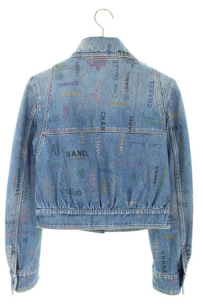 Chanel CC Logo Button Denim Jacket 34 — view 2