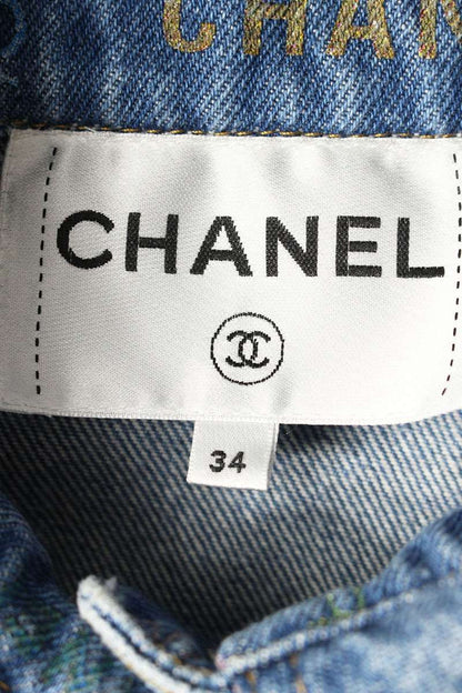 Chanel CC Logo Button Denim Jacket 34 — view 3