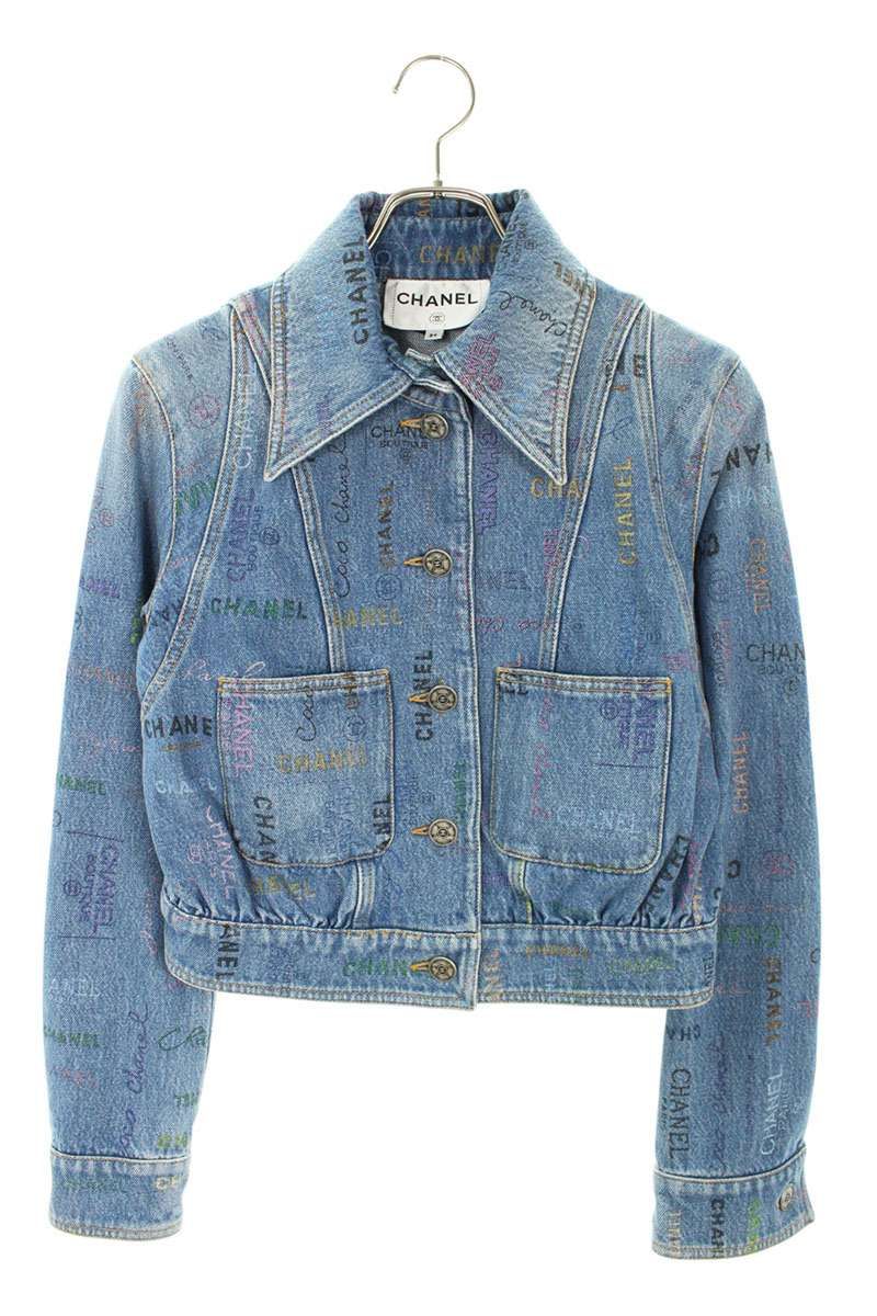 Chanel CC Logo Button Denim Jacket 34