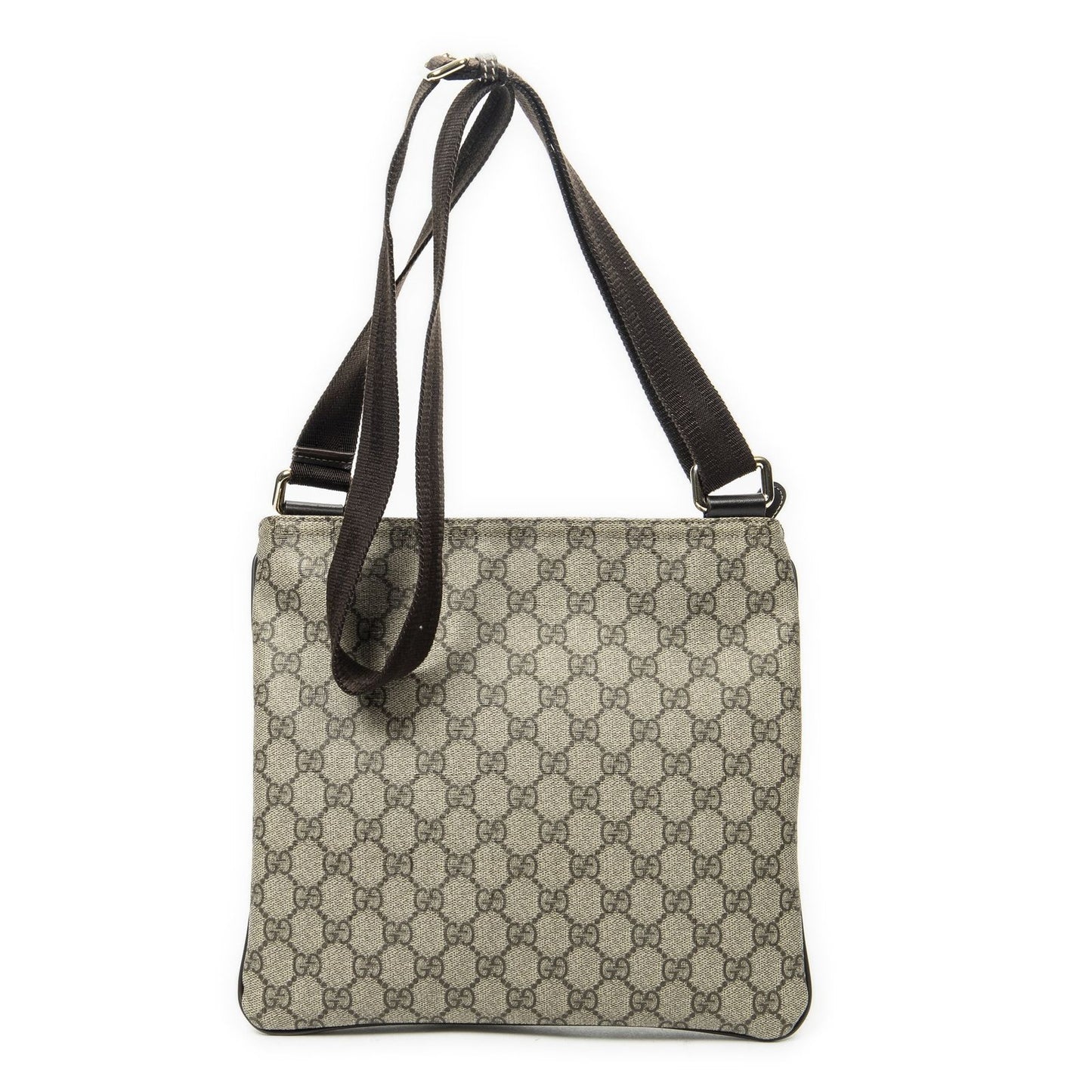 Gucci Square Front Zip Crossbody Beige Brown Supreme Canvas — view 5