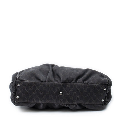 Gucci Large Abbey D Ring Tote Dark Brown GG Denim Canvas — view 6