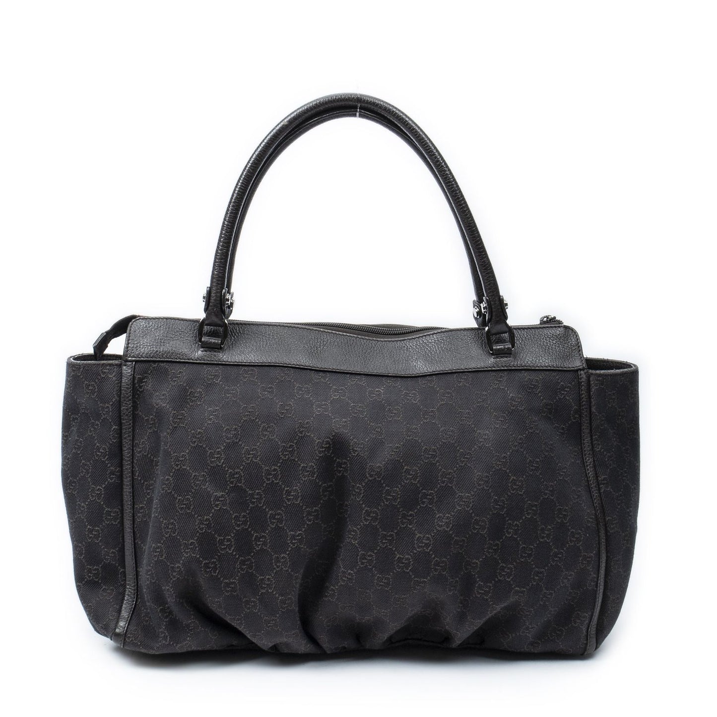 Gucci Large Abbey D Ring Tote Dark Brown GG Denim Canvas — view 5