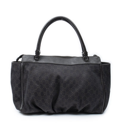 Gucci Large Abbey D Ring Tote Dark Brown GG Denim Canvas — view 5