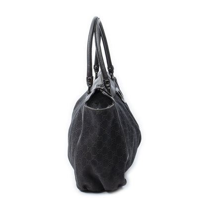 Gucci Large Abbey D Ring Tote Dark Brown GG Denim Canvas — view 4