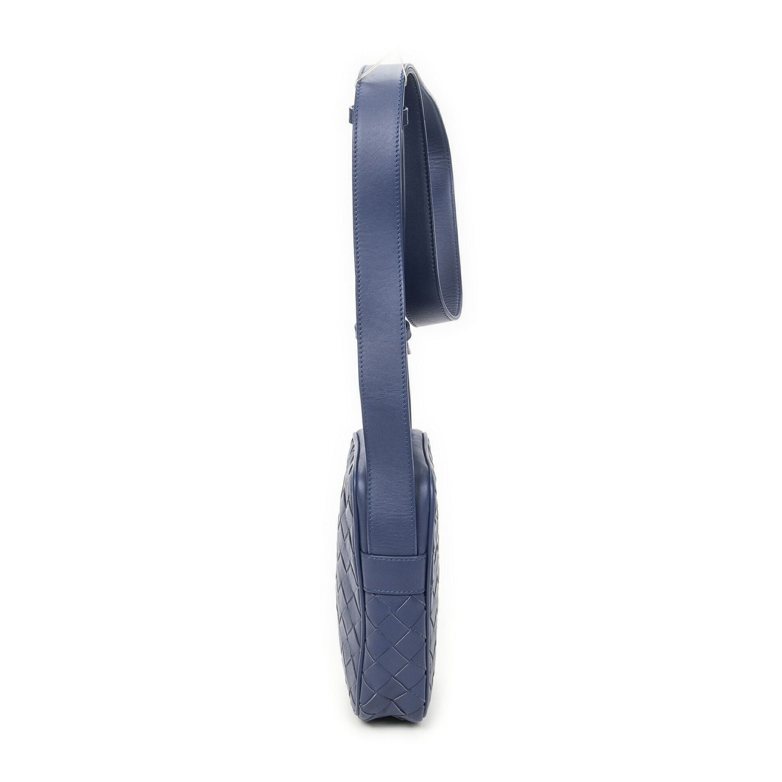 Bottega Veneta Smartphone Pouch Crossbody Blue Intrecciato Leather — view 3