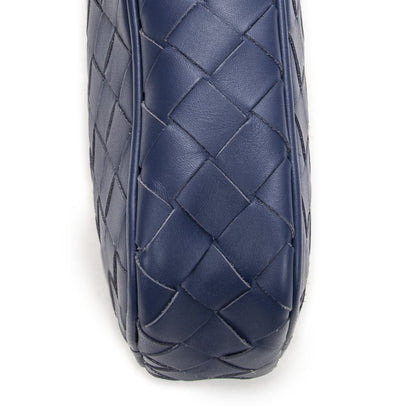 Bottega Veneta Smartphone Pouch Crossbody Blue Intrecciato Leather — view 8