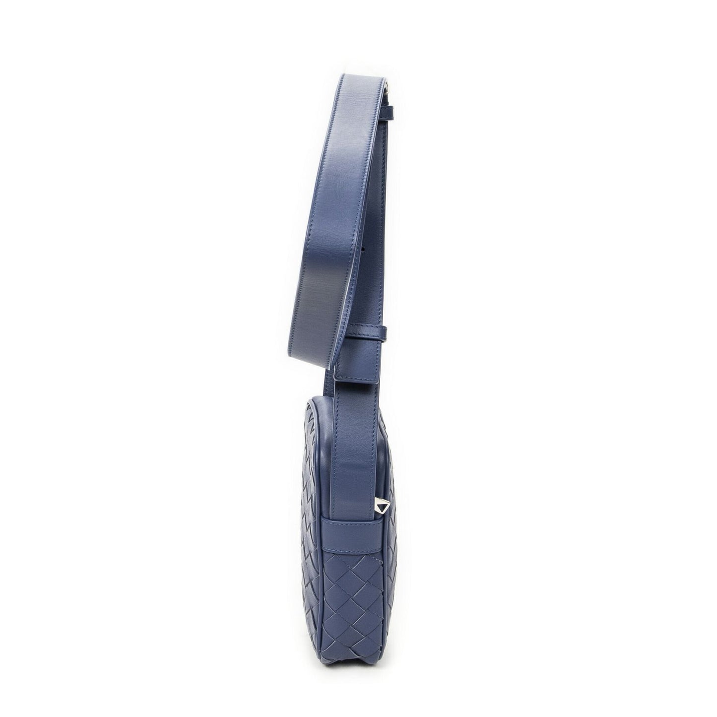 Bottega Veneta Smartphone Pouch Crossbody Blue Intrecciato Leather — view 4