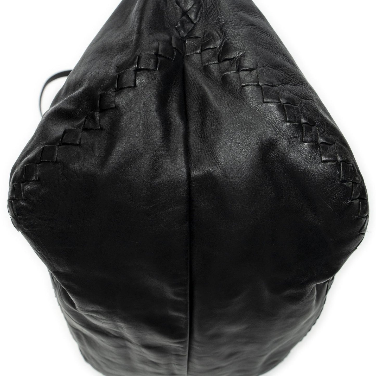 Bottega Veneta Radio Pun Tote Black Trim Intrecciato Leather — view 8