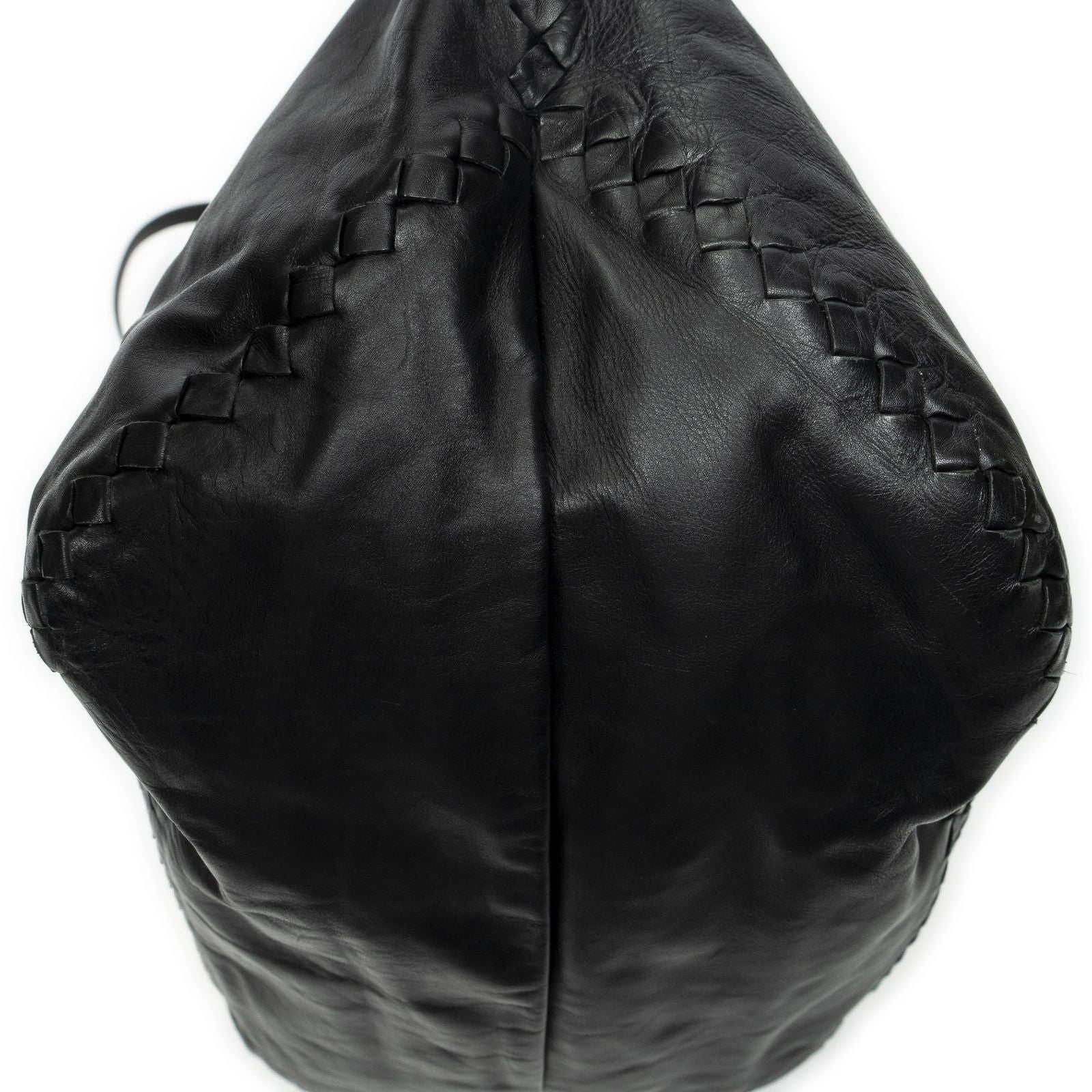 Bottega Veneta Radio Pun Tote Black Trim Intrecciato Leather — view 8