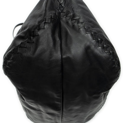 Bottega Veneta Radio Pun Tote Black Trim Intrecciato Leather — view 8