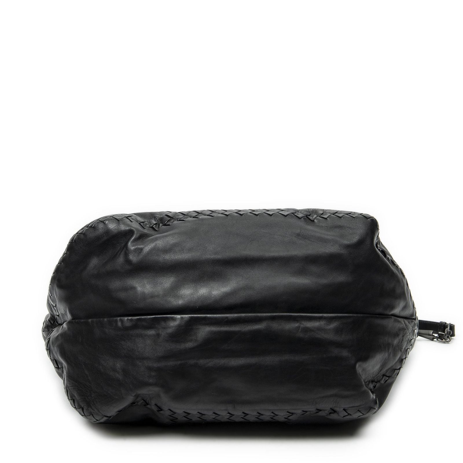 Bottega Veneta Radio Pun Tote Black Trim Intrecciato Leather — view 6