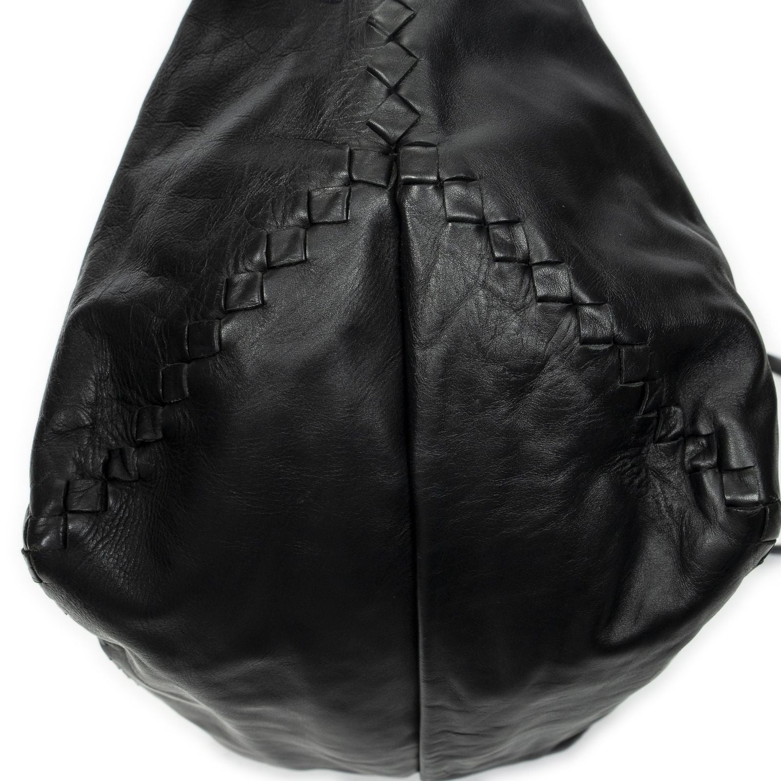 Bottega Veneta Radio Pun Tote Black Trim Intrecciato Leather — view 7