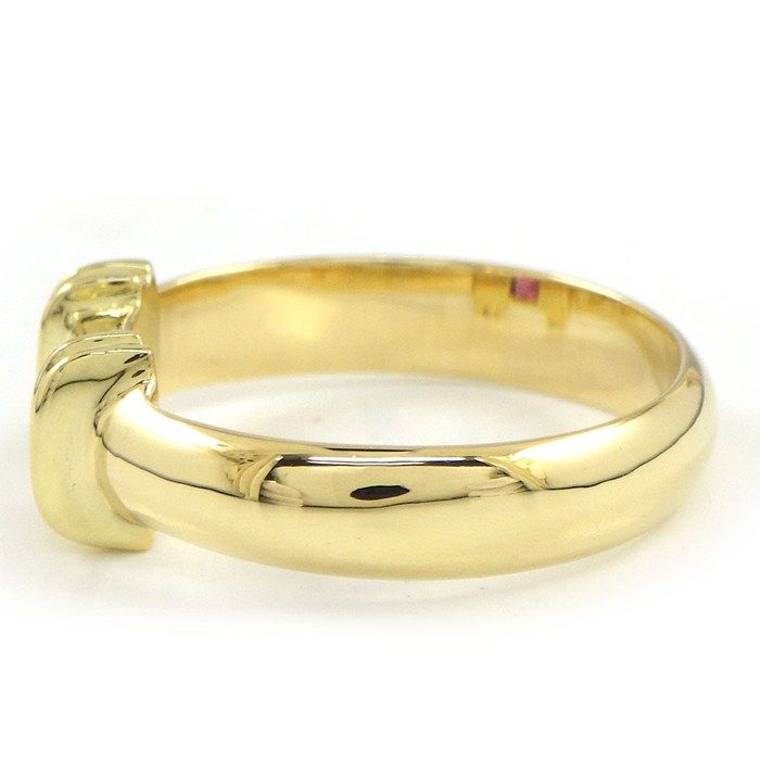 Tiffany & Co Ring Stacking Band Square Cut Ruby 18k Yellow Gold — view 2