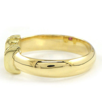 Tiffany & Co Ring Stacking Band Square Cut Ruby 18k Yellow Gold — view 2