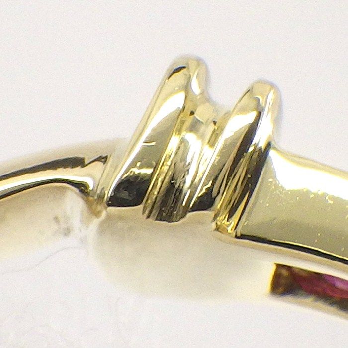 Tiffany & Co Ring Stacking Band Square Cut Ruby 18k Yellow Gold — view 5