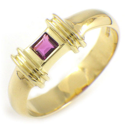 Tiffany & Co Ring Stacking Band Square Cut Ruby 18k Yellow Gold