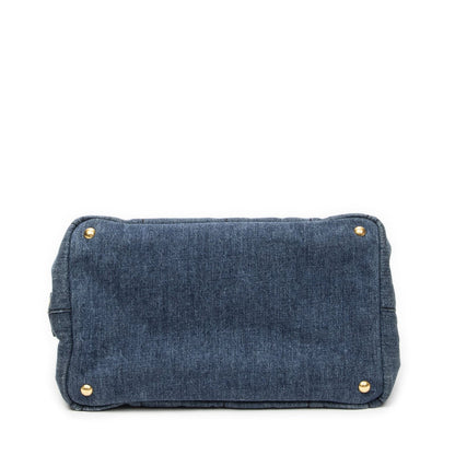 Prada Canapa Tote Blue Denim — view 6