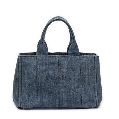 Prada Canapa Tote Blue Denim
