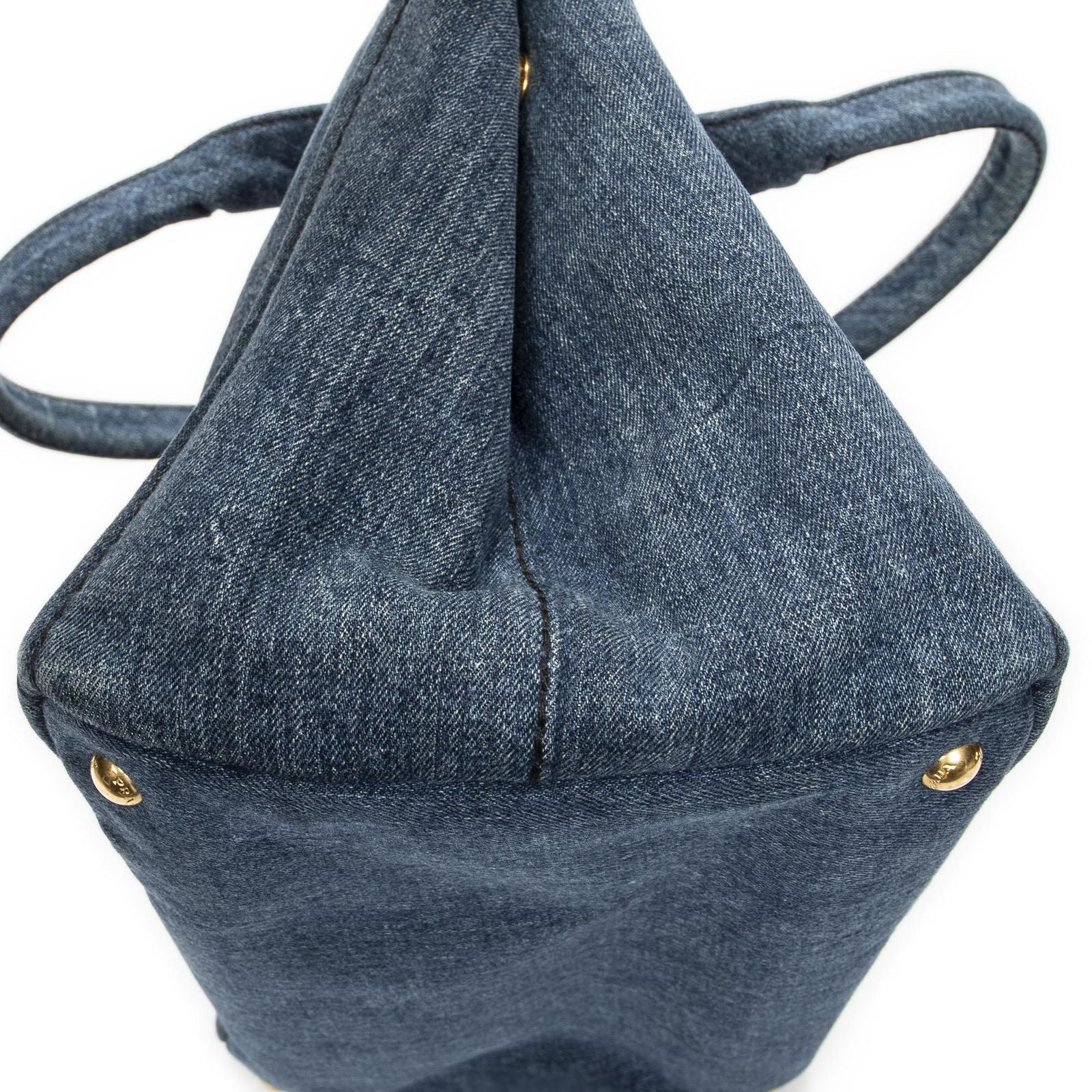 Prada Canapa Tote Blue Denim — view 8